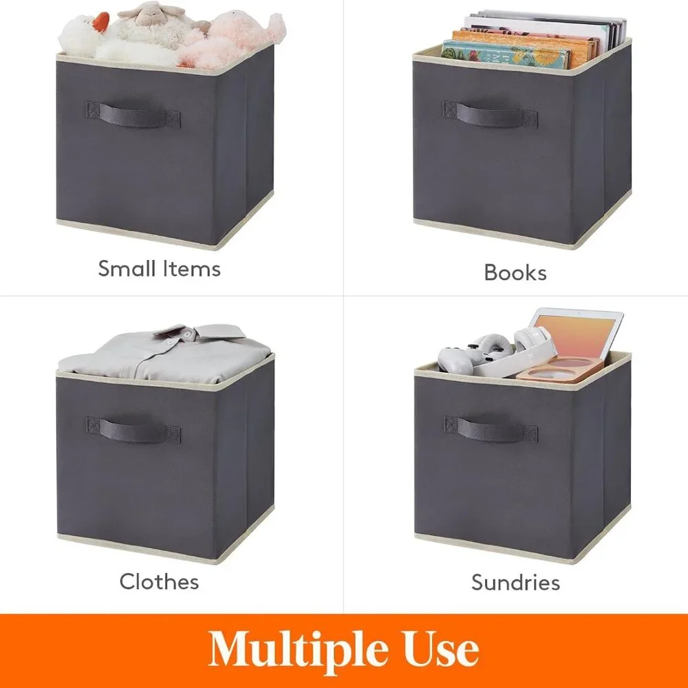 12 Packs Storage Cubes, 11 Inch Cube Storage Bins, Foldable Decorative Fabric St - Picture 6 of 7